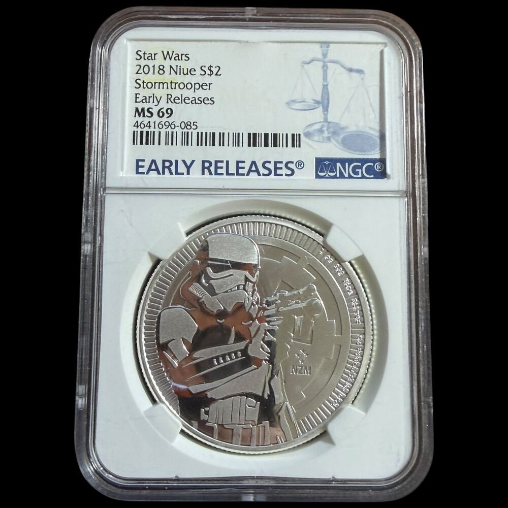 2018 $2 Star Wars Stormtrooper NGC MS69 Early Releases Encapsulated Coin